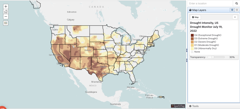 US Drought Monitor Layer in Map Room