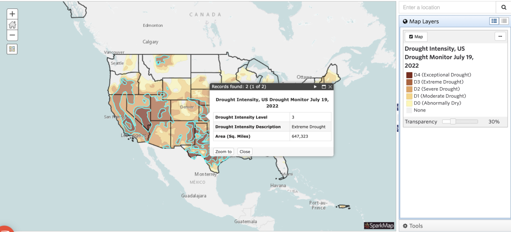 US Drought Monitor Description Box