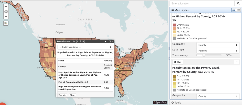 Education Attainment in Breathitt County, KY