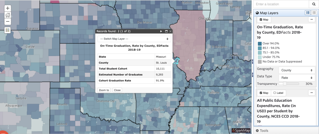 Public Education Expenditures and On Time Graduation in St. Louis County, Missouri.