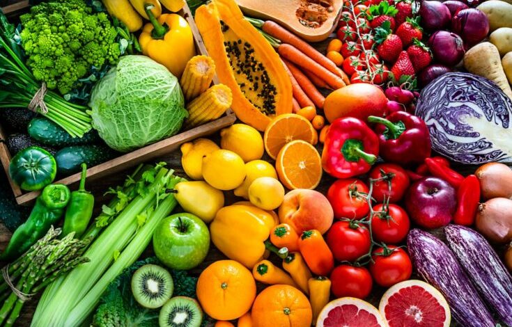 Rainbow image of fruit and vegetables