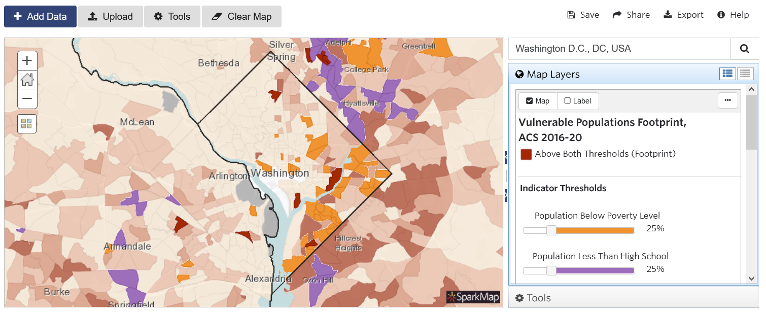 How to Use the Vulnerable Populations Footprint Tool - SparkMap