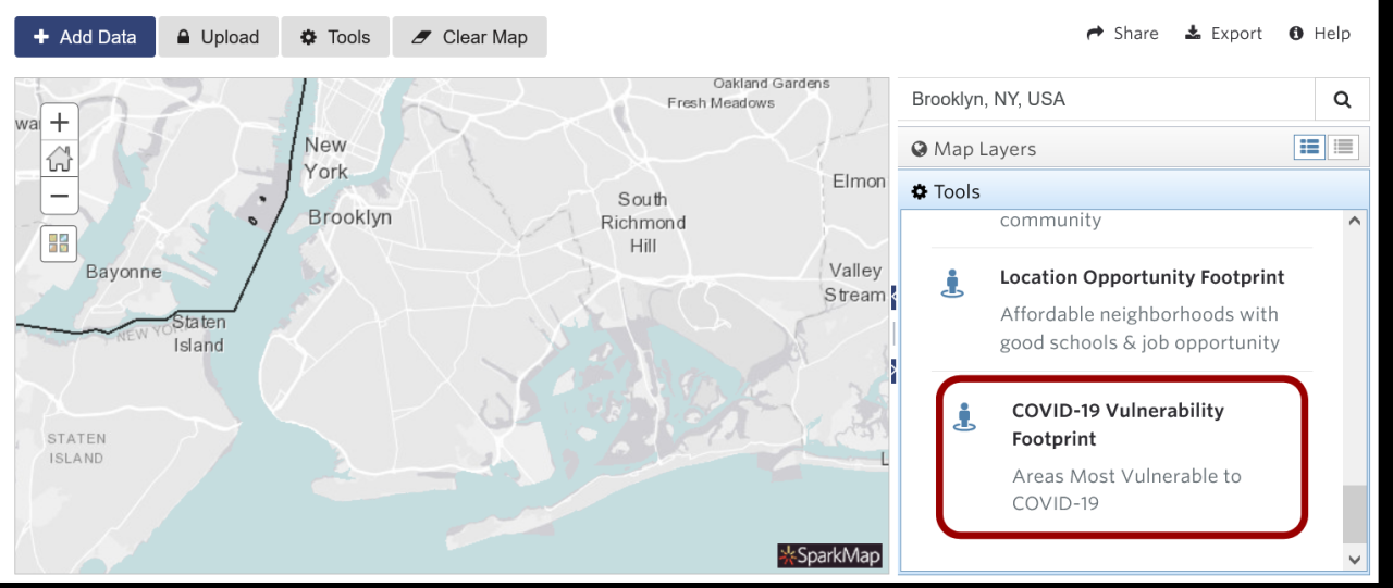 How to Use the COVID19 Vulnerability Footprint Tool SparkMap