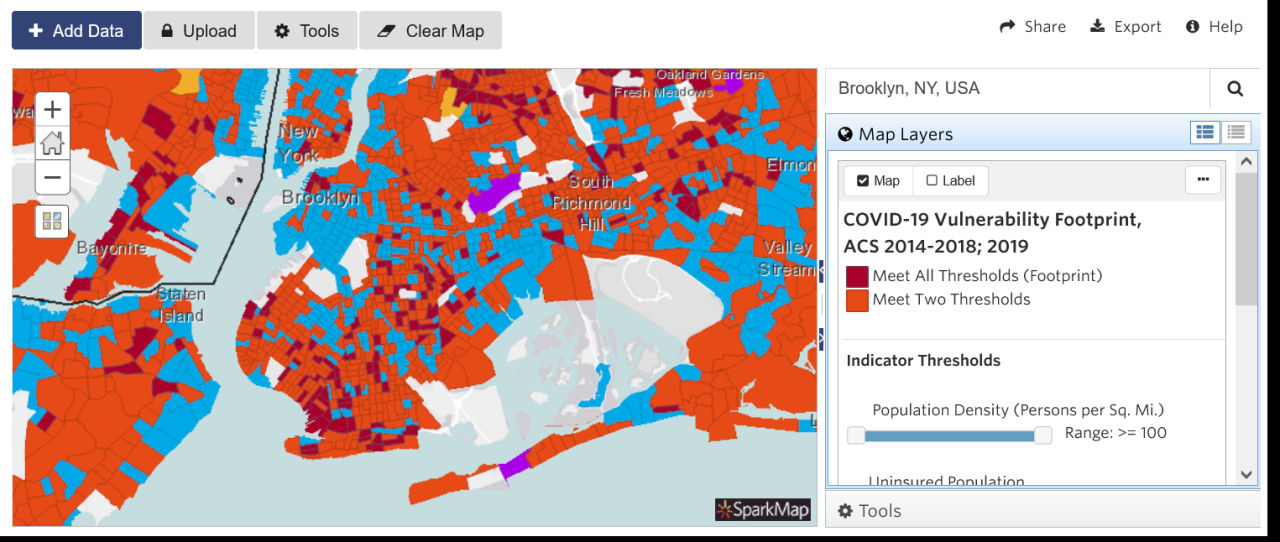 How to Use the COVID19 Vulnerability Footprint Tool SparkMap