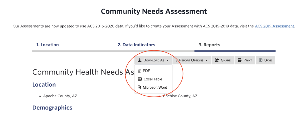 Downloading American Community Survey (ACS) Reports 