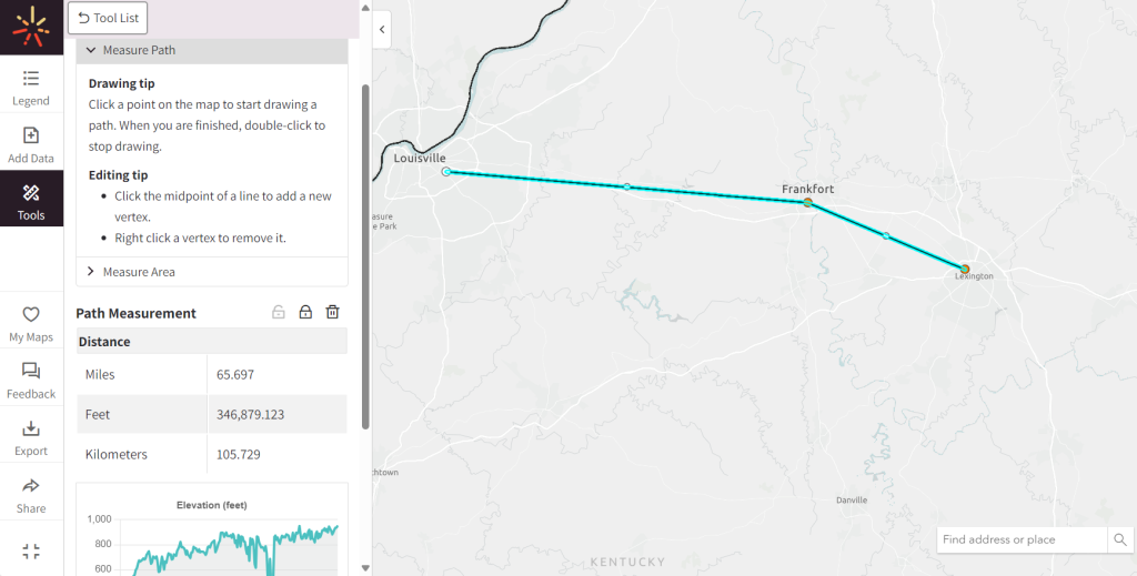 A SparkMap visitor draws a path on a map.