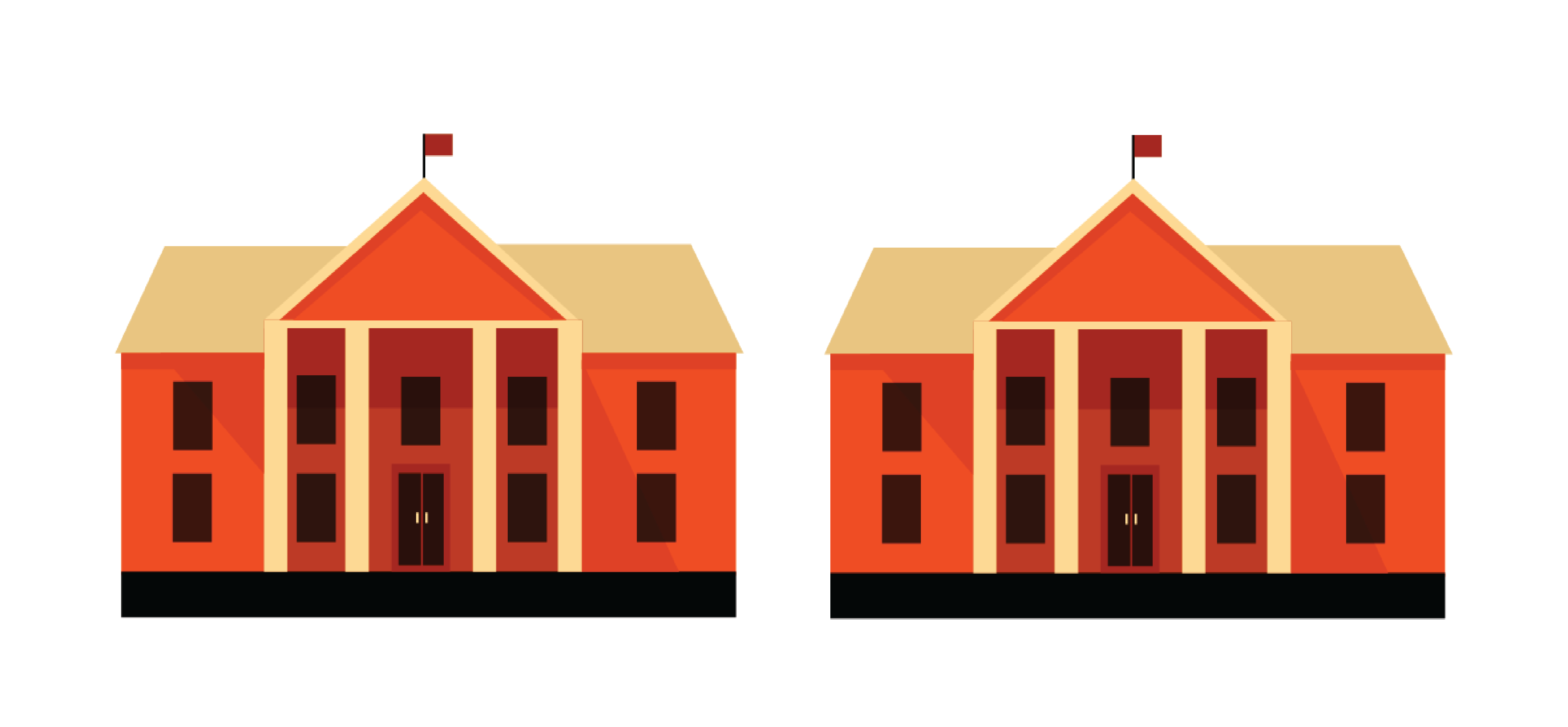 illustration of two buildings